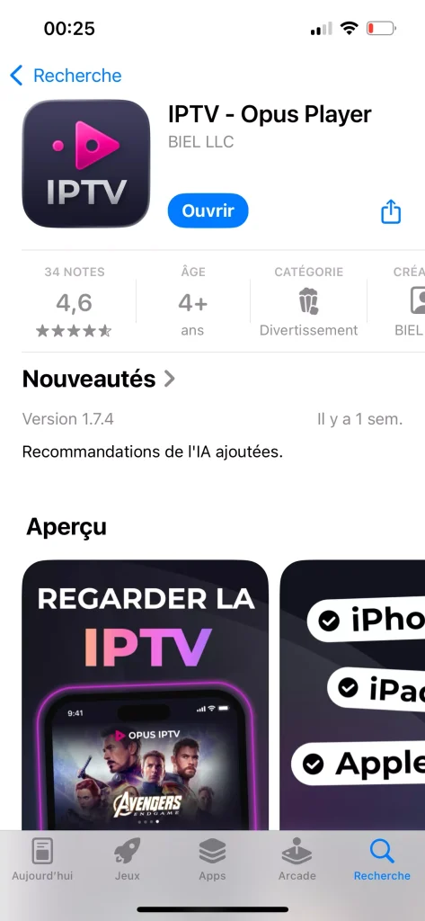 IPTV Opus player setup iPhone