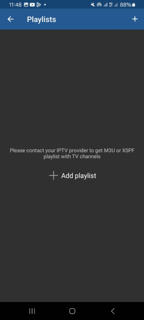 add a playlist on Android