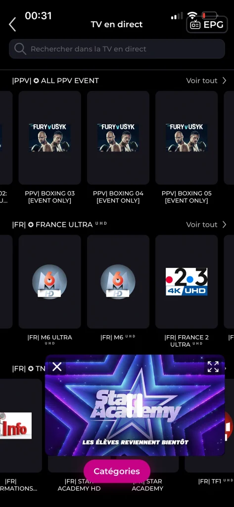 Live tv and streams on iPhone