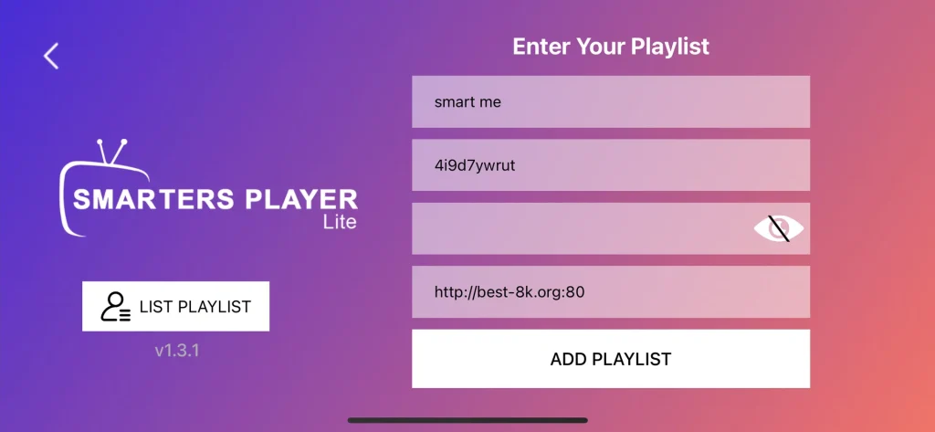 required playlist information