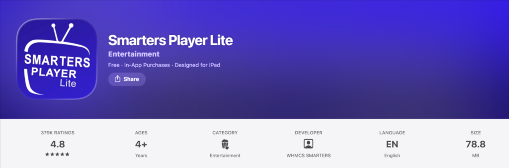 smarters player lite download for ios