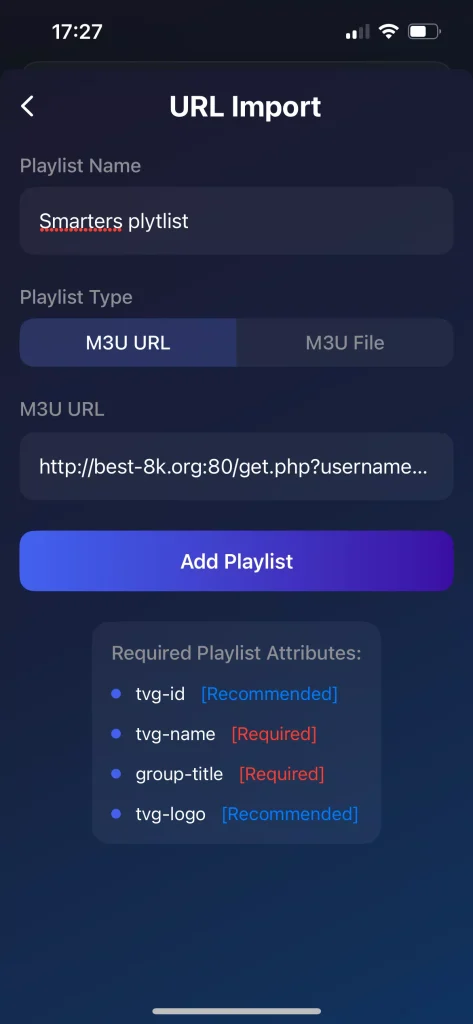 M3U option