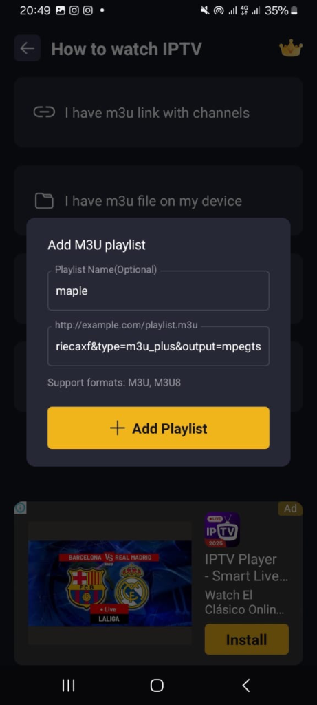 M3U playlist