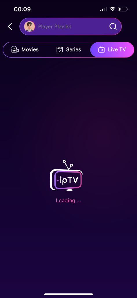 Iptv player no content