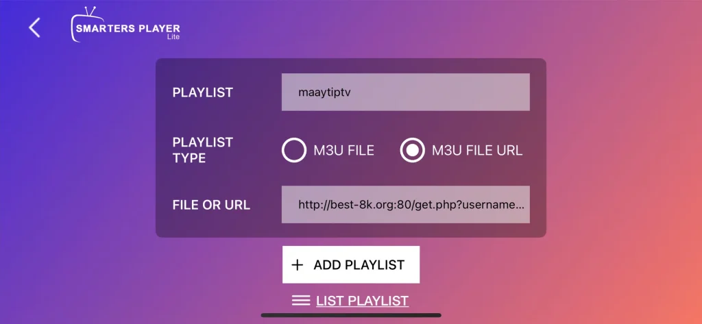 IPTV playlist load waiting