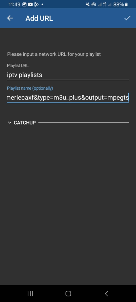 choosing playlist format on Android