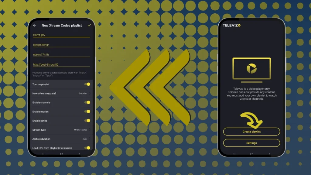 filling IPTV playlist information