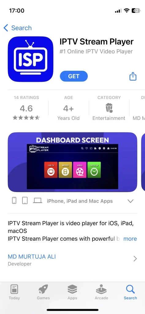 Iptv stream player