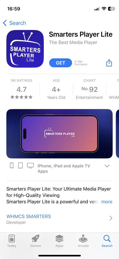 Smarters player lite is one of the best iptv apps