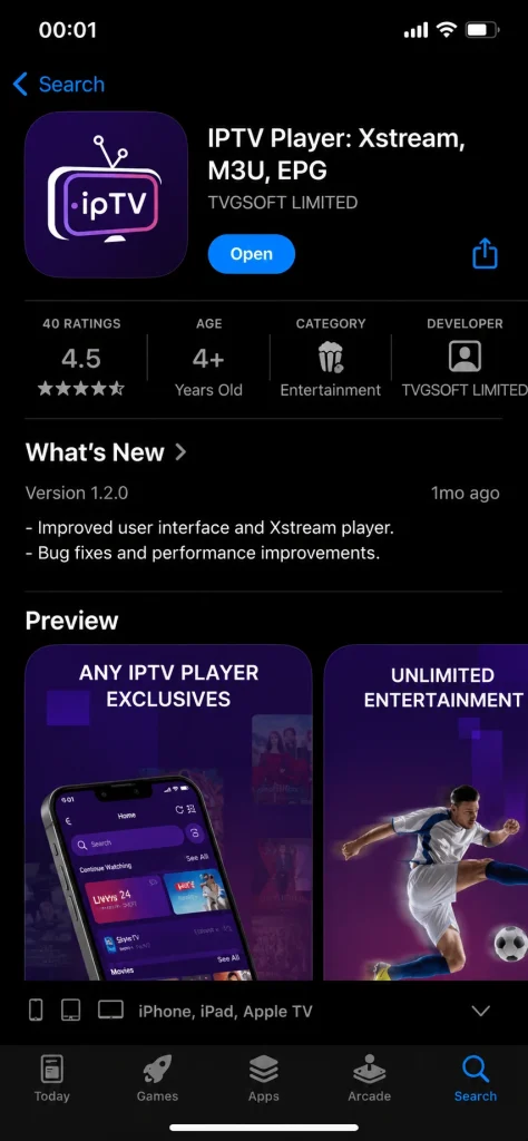 IPTV PLAYER setup