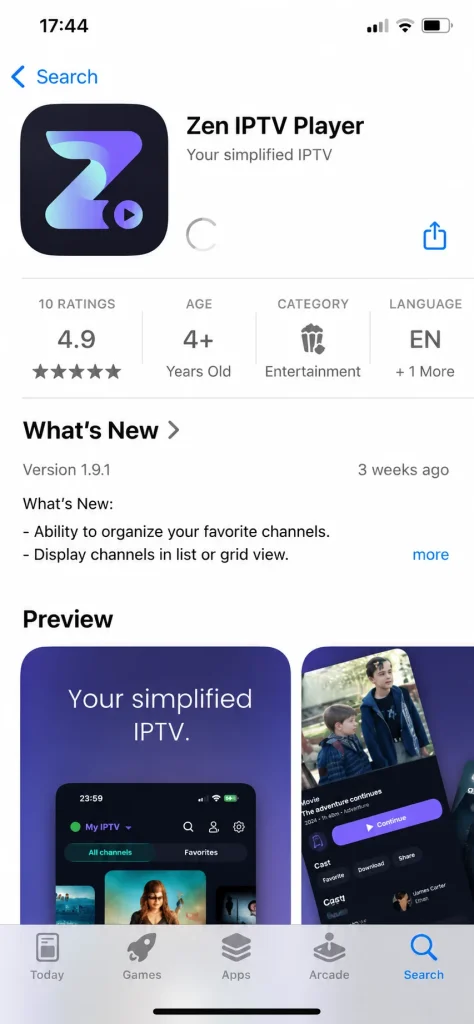 Zen IPTV player for iPhone