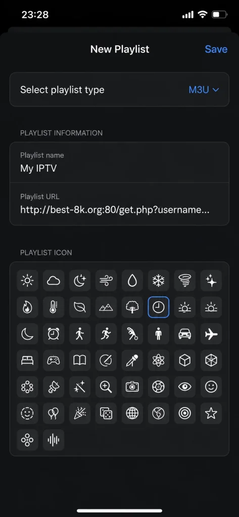 Playlist information