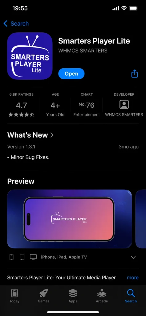 Smarters Player Lite iPhone
