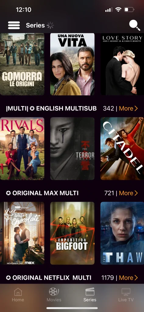 Iptv content on iOS